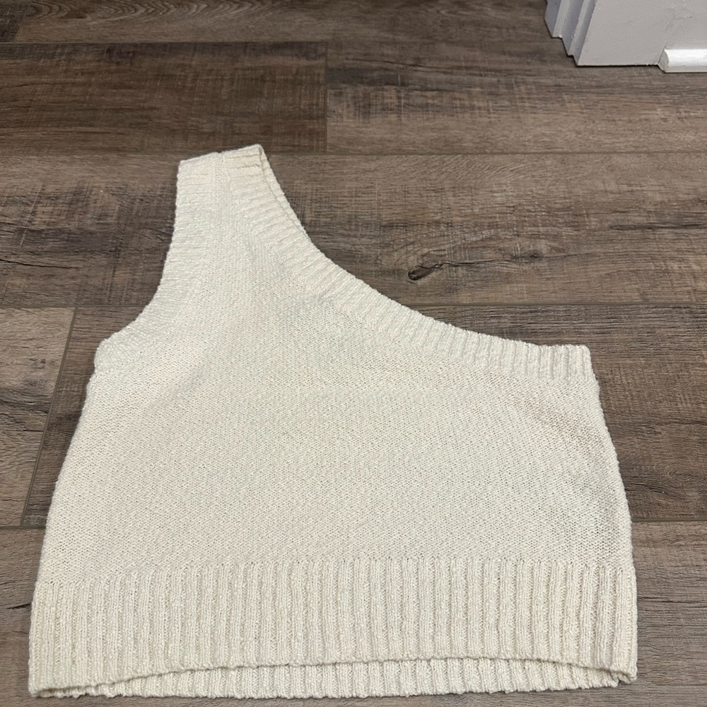 Madewell Cream One-Shoulder Top